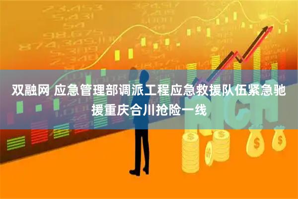 双融网 应急管理部调派工程应急救援队伍紧急驰援重庆合川抢险一线